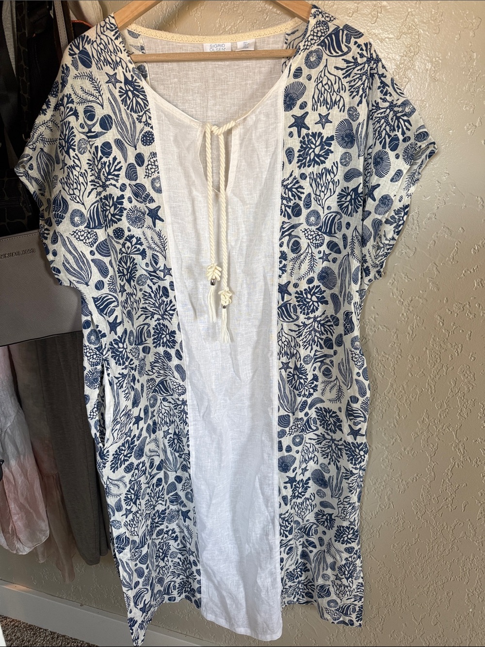 Sigrid Olsen Linen Blend Beach Coverup Dress L